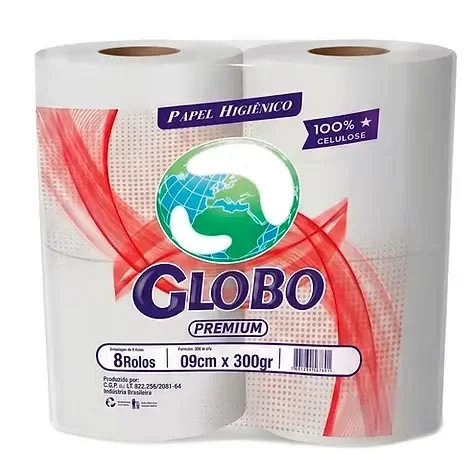 Papel Higiênico Cód. 314 Premium 09cm x 300gr Contém 08 Rolos